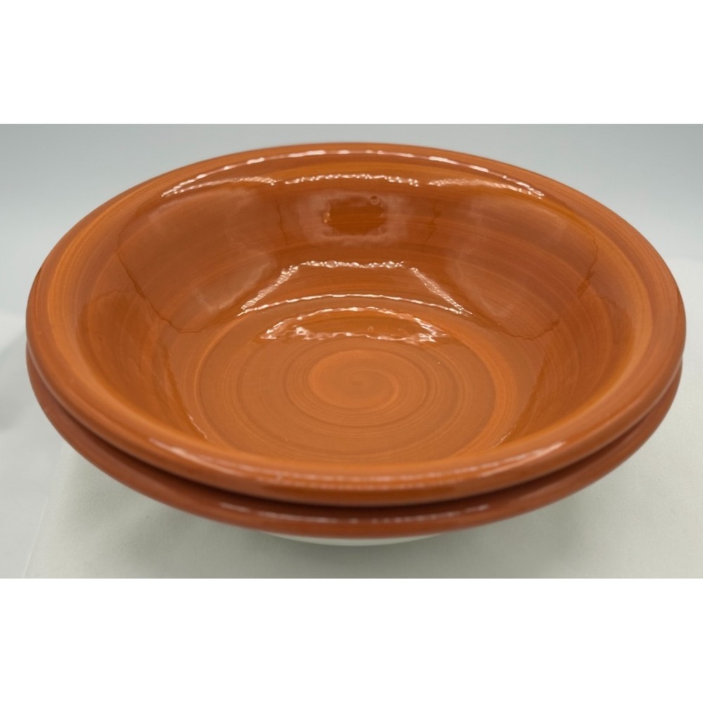 (2) Furio 8 Inch Bowls - Tan - Made In Italy - Very Good Condition
